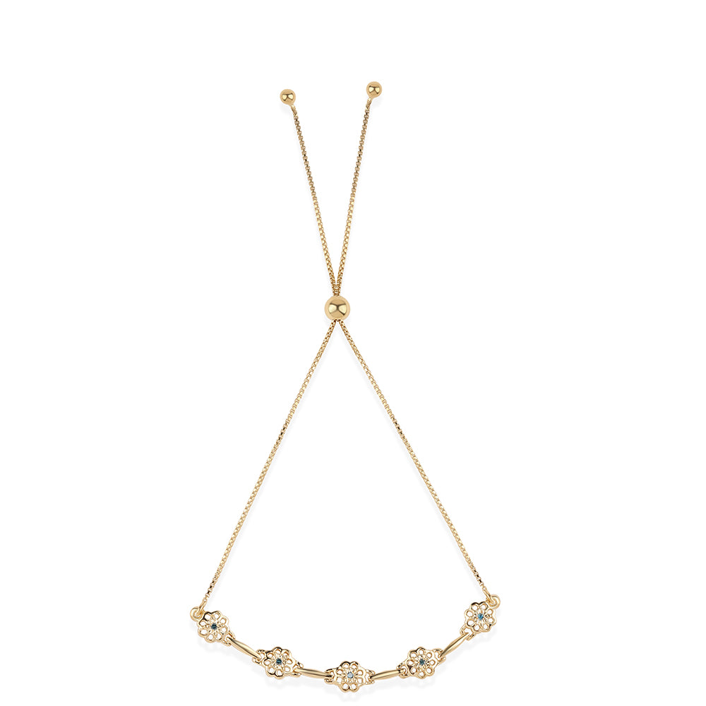 Brățară din Argint 925 Placat cu Aur ( 3.95 grame ) cu Diamant Albastru 0.04 Carate 3 