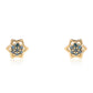 Cercei din Argint 925 Placat cu Aur ( 1.26 grame ) cu Diamant Albastru 0.14 Carate