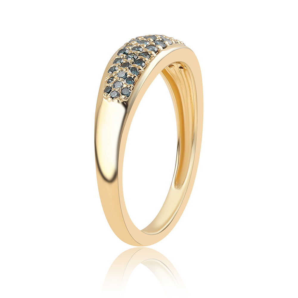 Inel din Argint 925 Placat cu Aur ( 2.28 grame ) cu Diamant Albastru 0.33 Carate