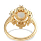 Inel din Argint 925 Placat cu Aur ( 3.73 grame ) cu Opal Etiopian Lega Dembi și Topaz Alb 0.9 Carate
