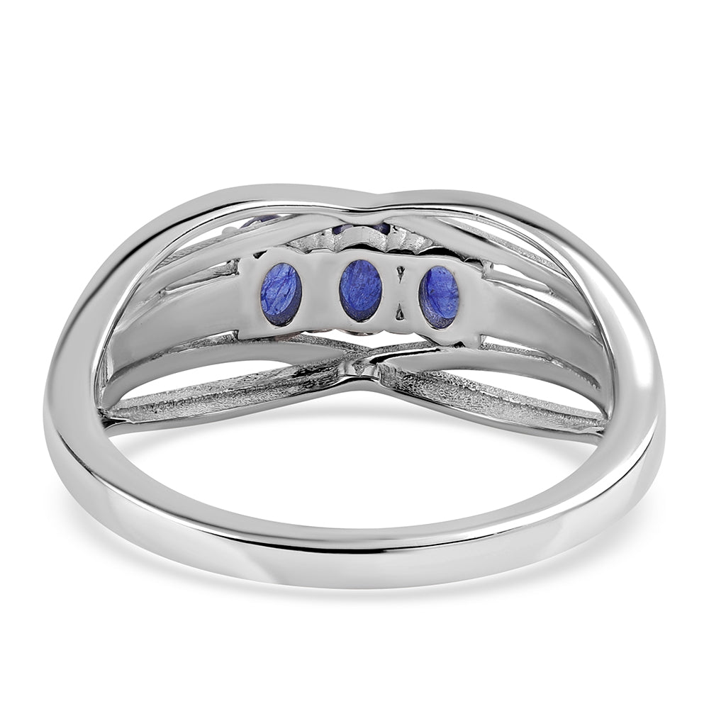 Inel din Argint 925 ( 3.03 grame ) cu Safir Albastru Australian 0.87 Carate 3 