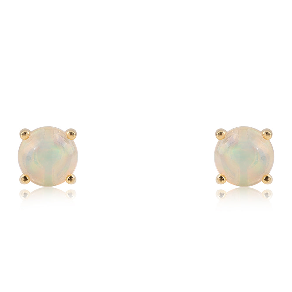 Cercei din Argint 925 Placat cu Aur ( 0.98 grame ) cu Opal Etiopian Lega Dembi 0.64 Carate