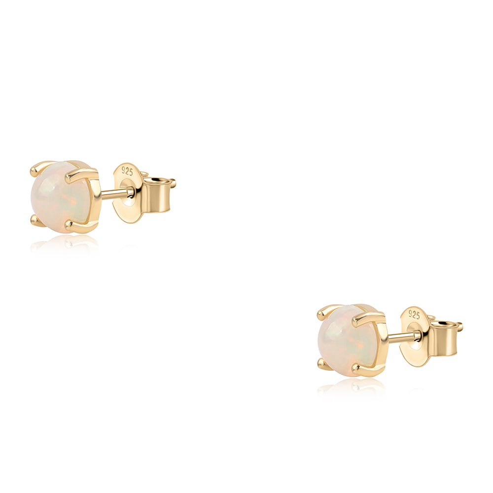 Cercei din Argint 925 Placat cu Aur ( 0.98 grame ) cu Opal Etiopian Lega Dembi 0.64 Carate