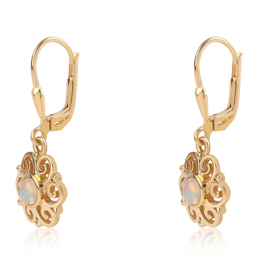 Cercei din Argint 925 Placat cu Aur ( 2.69 grame ) cu Opal Etiopian Lega Dembi 0.34 Carate