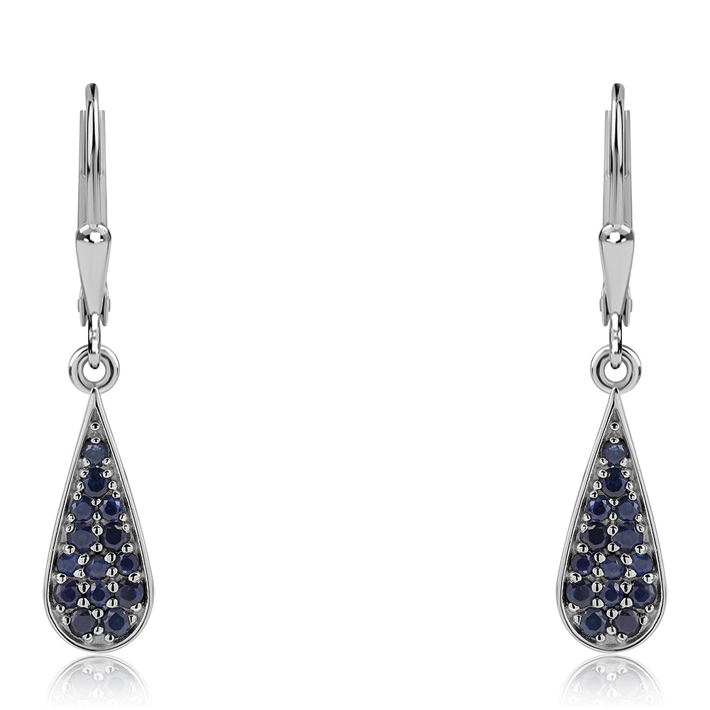 Cercei din Argint 925 ( 2.56 grame ) cu Safir Albastru Australian 0.42 Carate