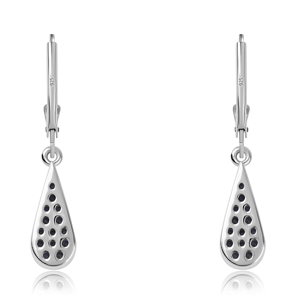 Cercei din Argint 925 ( 2.56 grame ) cu Safir Albastru Australian 0.42 Carate 3 