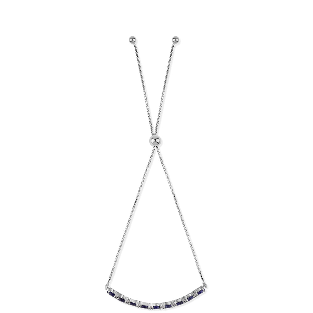 Brățară din Argint 925 ( 3.29 grame ) cu Safir Albastru Australian și Topaz Alb 3.39 Carate