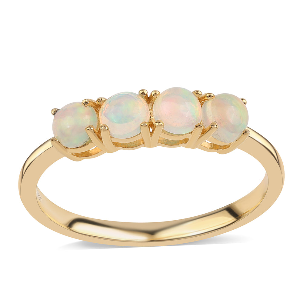 Inel din Argint 925 Placat cu Aur ( 1.89 grame ) cu Opal Etiopian Lega Dembi 0.68 Carate