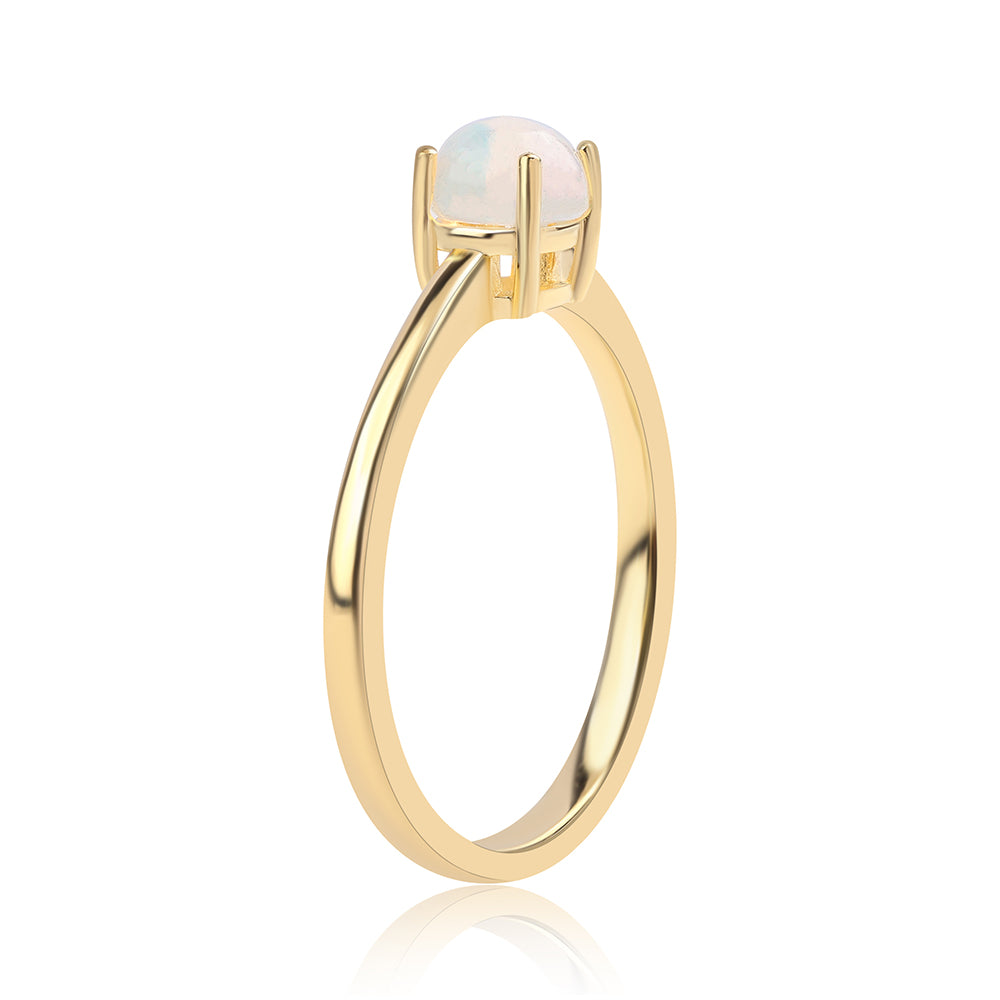 Inel din Argint 925 Placat cu Aur ( 1.68 grame ) cu Opal Etiopian Lega Dembi 0.32 Carate 2 