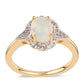 Inel din Argint 925 Placat cu Aur ( 2.56 grame ) cu Opal Etiopian Lega Dembi și Topaz Alb 1.28 Carate