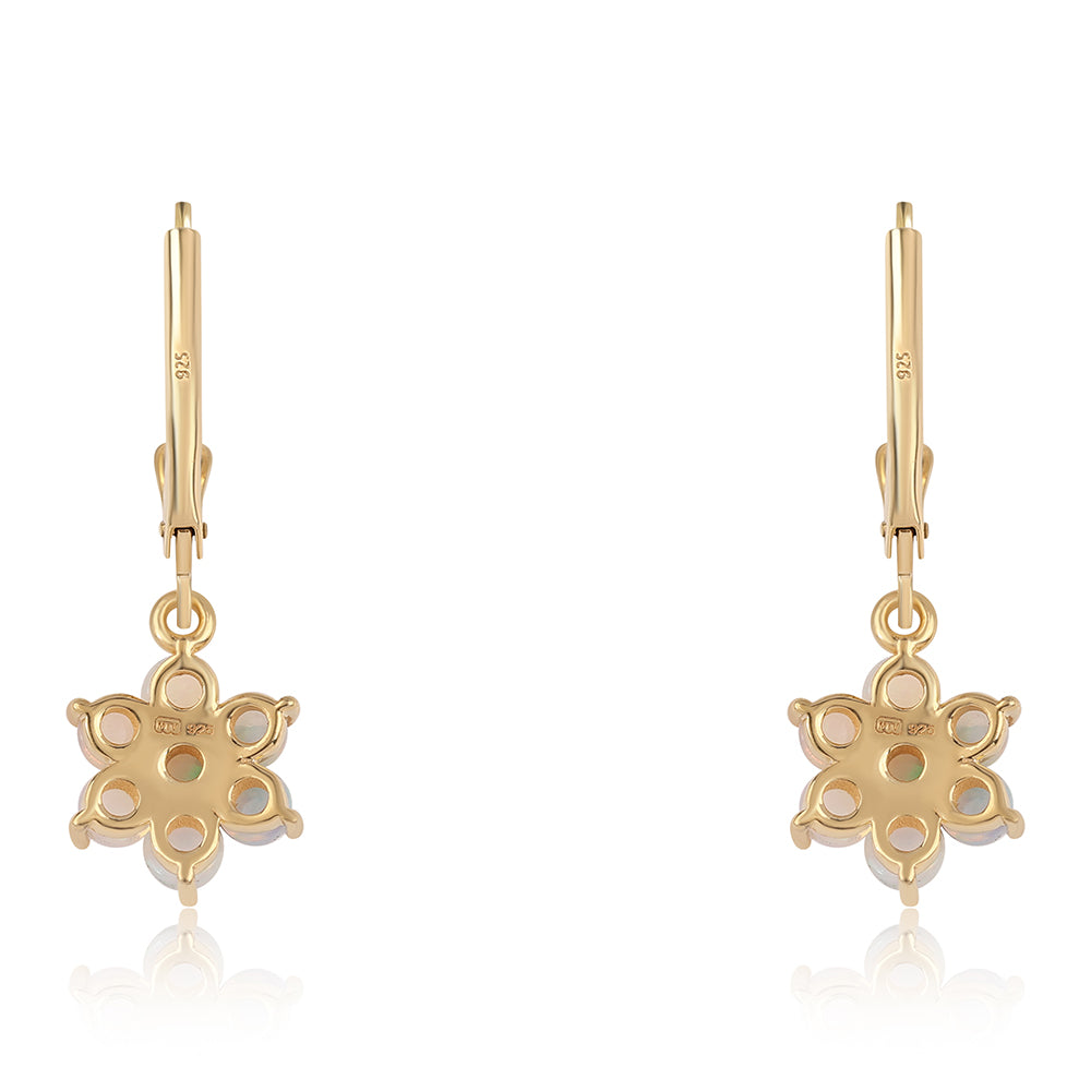 Cercei din Argint 925 Placat cu Aur ( 1.91 grame ) cu Opal Etiopian Lega Dembi 1.68 Carate 3 