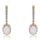 Cercei din Argint 925 Placat cu Aur ( 3.43 grame ) cu Opal Etiopian Lega Dembi și Topaz Alb 1.61 Carate