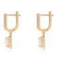 Cercei din Argint 925 Placat cu Aur ( 3.43 grame ) cu Opal Etiopian Lega Dembi și Topaz Alb 1.61 Carate