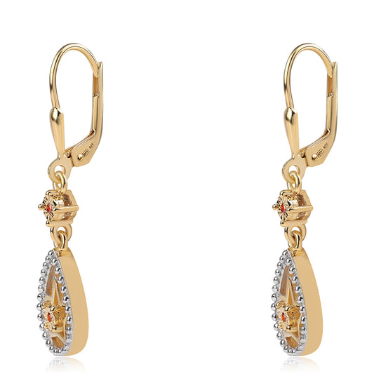 Cercei din Argint 925 Placat cu Aur ( 3.22 grame ) cu Diamant Roșu 0.03 Carate