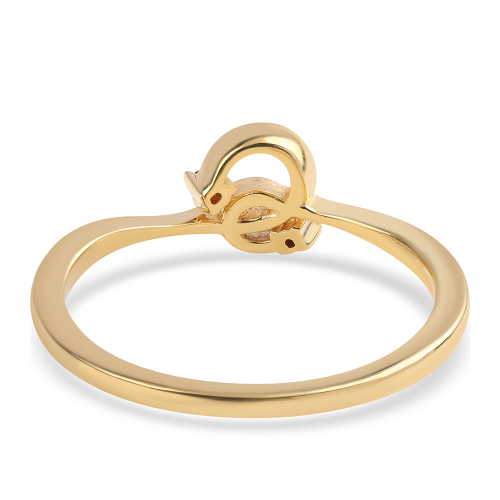 Inel din Argint 925 Placat cu Aur ( 1.62 grame ) cu Diamant Roșu 0.03 Carate 2 