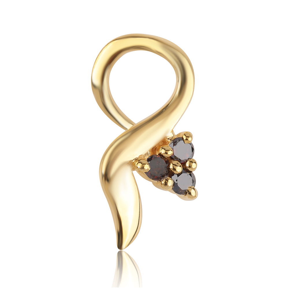 Pandantiv din Argint 925 Placat cu Aur ( 0.28 grame ) cu Diamant Roșu 0.05 Carate 1 