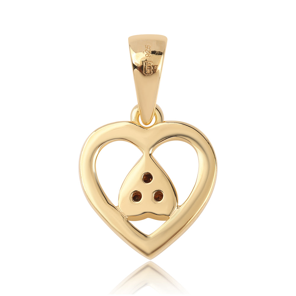 Pandantiv din Argint 925 Placat cu Aur ( 1.13 grame ) cu Diamant Roșu 0.05 Carate