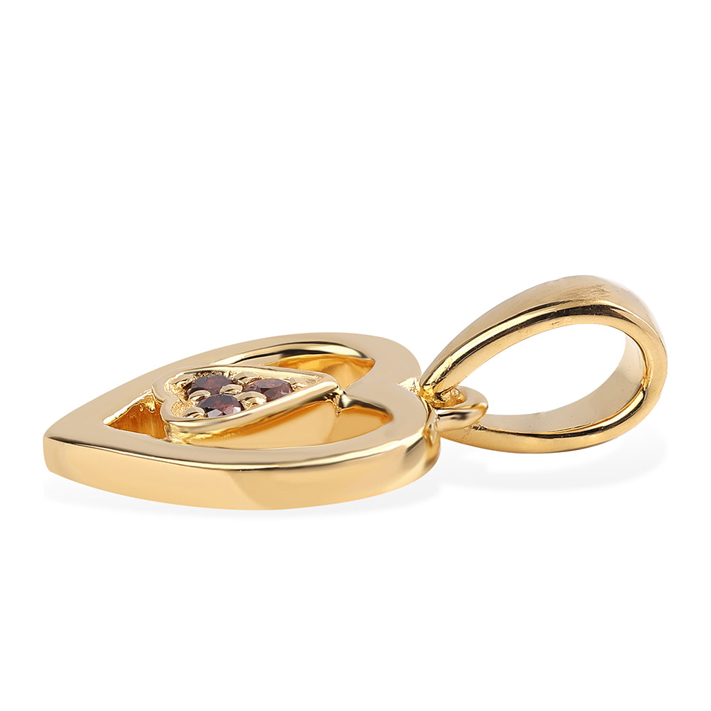 Pandantiv din Argint 925 Placat cu Aur ( 1.13 grame ) cu Diamant Roșu 0.05 Carate