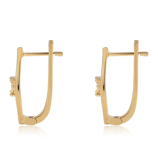 Cercei din Argint 925 Placat cu Aur ( 3.24 grame ) cu Diamant Roșu 0.03 Carate