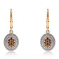 Cercei din Argint 925 Placat cu Aur ( 2.48 grame ) cu Diamant Roșu și Diamant Alb 0.34 Carate