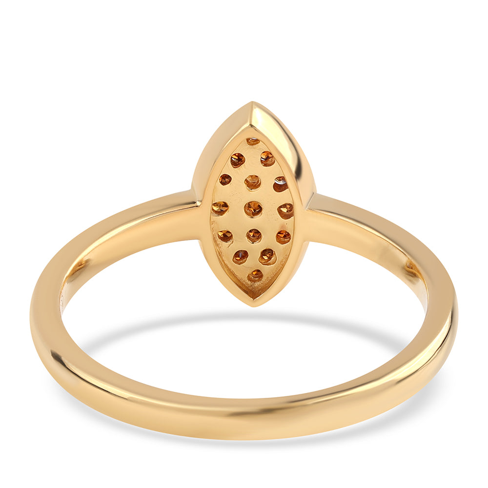 Inel din Argint 925 Placat cu Aur ( 2.11 grame ) cu Diamant Roșu 0.17 Carate