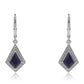 Cercei din Argint 925 ( 3.09 grame ) cu Safir Albastru Australian și Topaz Alb 3.26 Carate