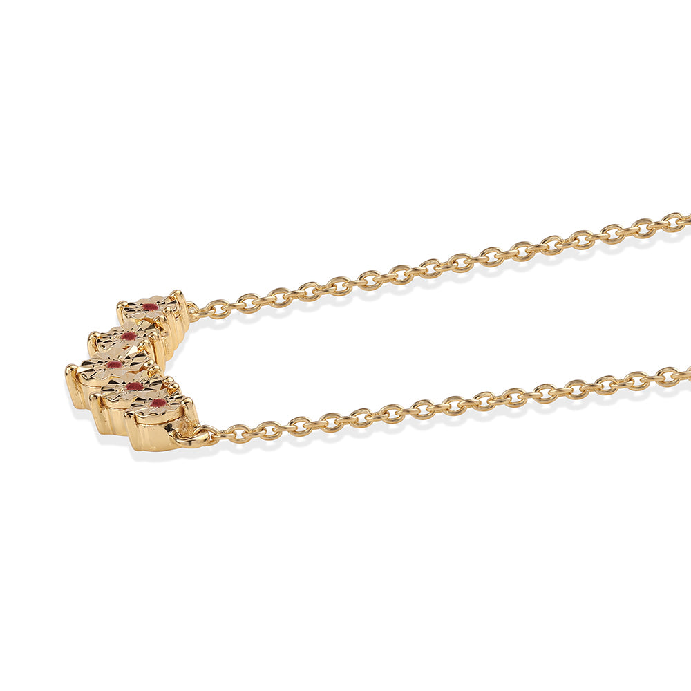 Colier din Argint 925 Placat cu Aur ( 3.28 grame ) cu Diamant Alb 0.03 Carate 2 