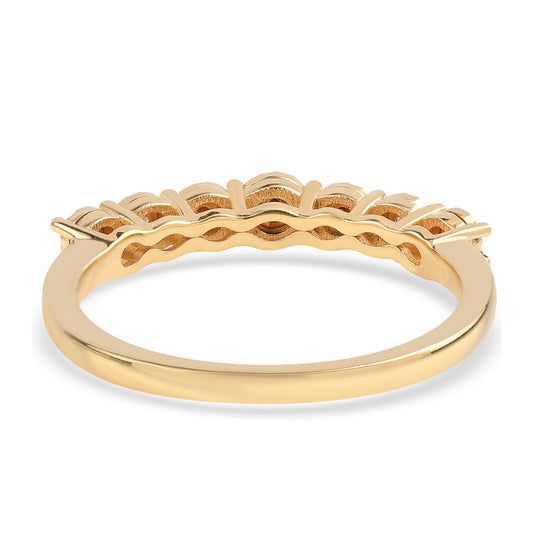 Inel din Argint 925 Placat cu Aur ( 2.2 grame ) cu Diamant Roșu și Diamant Alb 0.05 Carate