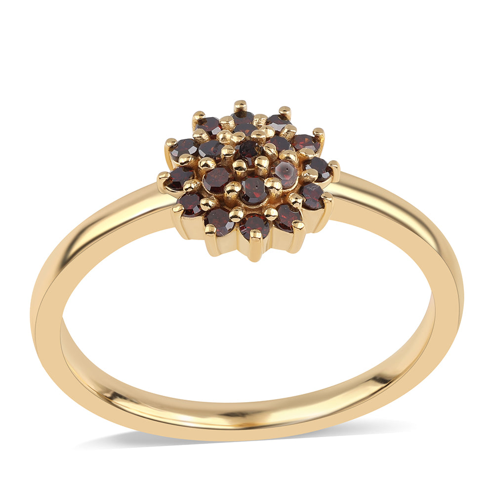 Inel din Argint 925 Placat cu Aur ( 2.11 grame ) cu Diamant Roșu 0.26 Carate