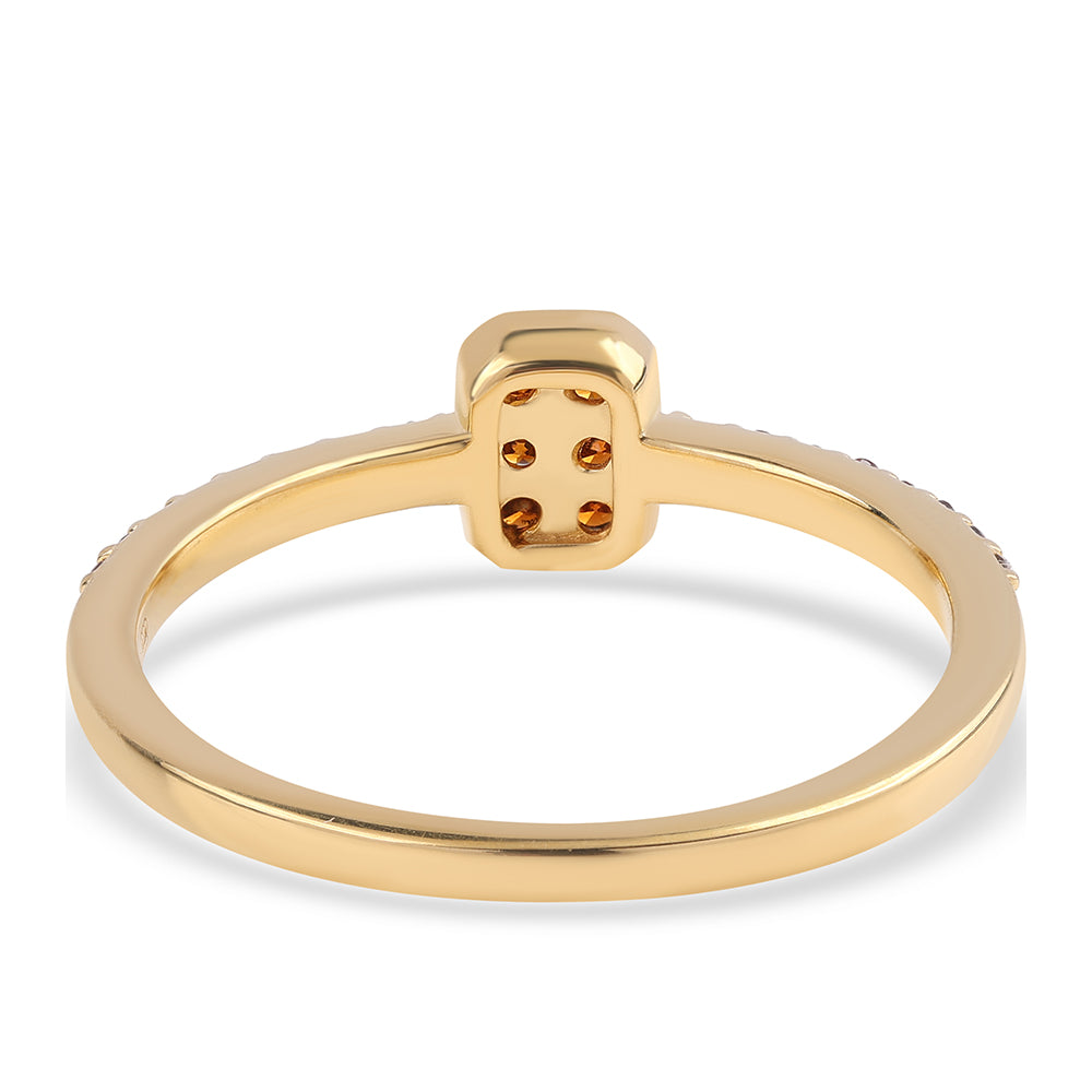 Inel din Argint 925 Placat cu Aur ( 1.59 grame ) cu Diamant Roșu 0.21 Carate 3 