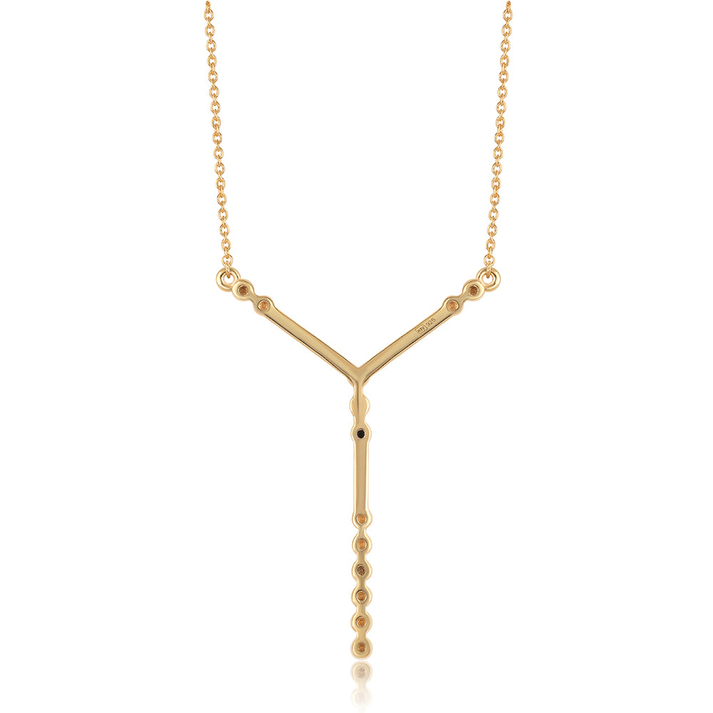 Colier din Argint 925 Placat cu Aur ( 4 grame ) cu Diamant Roșu 0.18 Carate