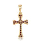 Cruce Pandantiv din Argint 925 Placat cu Aur ( 1.29 grame ) cu Diamant Roșu 0.34 Carate