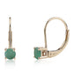 Cercei din Aur de 9K ( 0.83 grame ) cu Smarald Brazilian 0.7 Carate