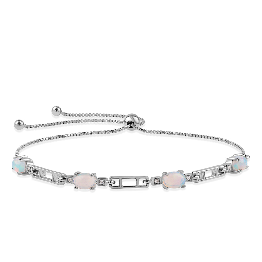 Brățară din Argint 925 Placat cu Aur ( 4.5 grame ) cu Opal Etiopian Lega Dembi și Topaz Alb 1.4 Carate 1 