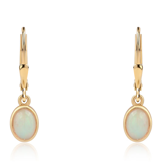 Cercei din Argint 925 Placat cu Aur ( 1.69 grame ) cu Opal Etiopian Lega Dembi 1.1 Carate