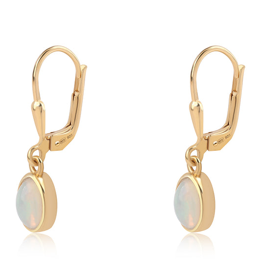 Cercei din Argint 925 Placat cu Aur ( 1.69 grame ) cu Opal Etiopian Lega Dembi 1.1 Carate