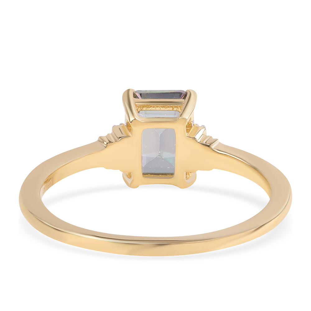 Inel din Argint 925 Placat cu Aur ( 2.21 grame ) cu Topaz Mistic și Topaz Alb 1.52 Carate