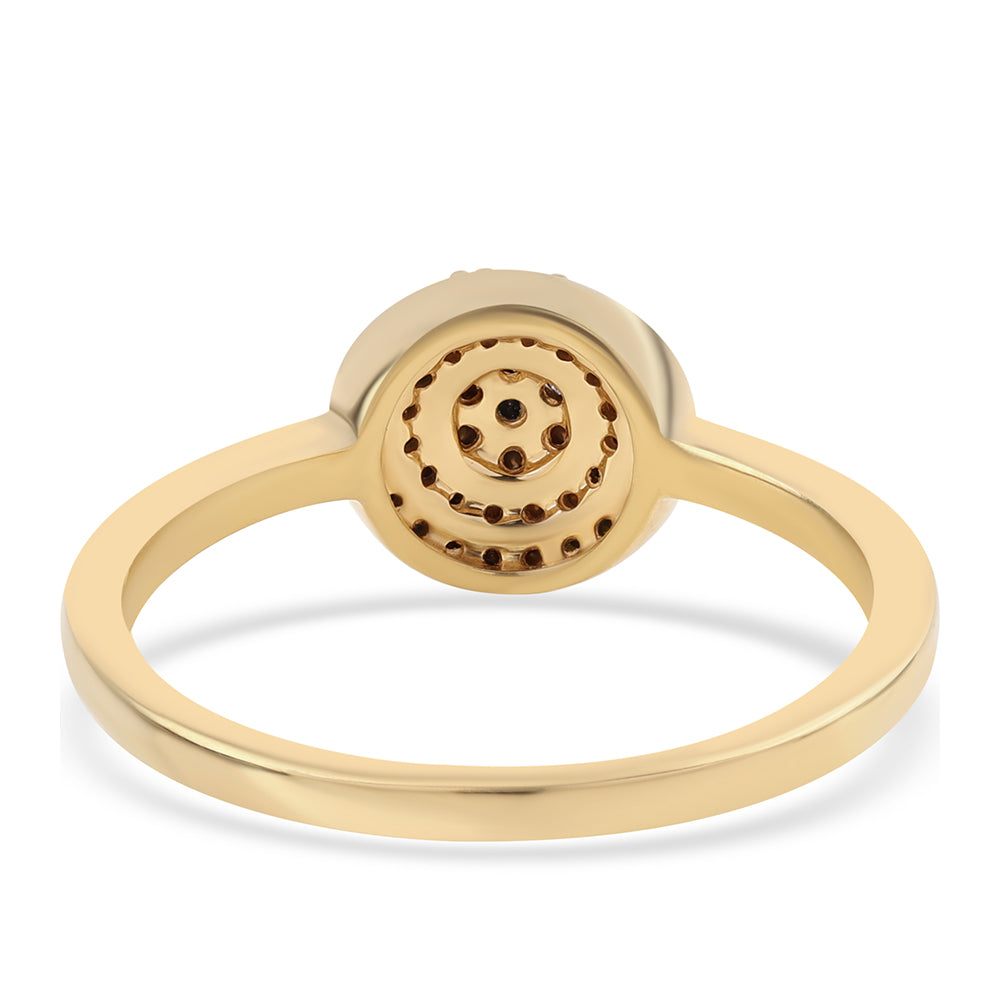 Inel din Argint 925 Placat cu Aur ( 2.58 grame ) cu Diamant Negru 0.32 Carate 2 