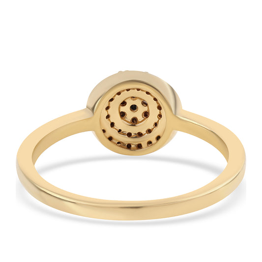 Inel din Argint 925 Placat cu Aur ( 2.58 grame ) cu Diamant Negru 0.32 Carate