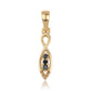 Pandantiv din Argint 925 Placat cu Aur ( 0.64 grame ) cu Diamant Negru 0.05 Carate