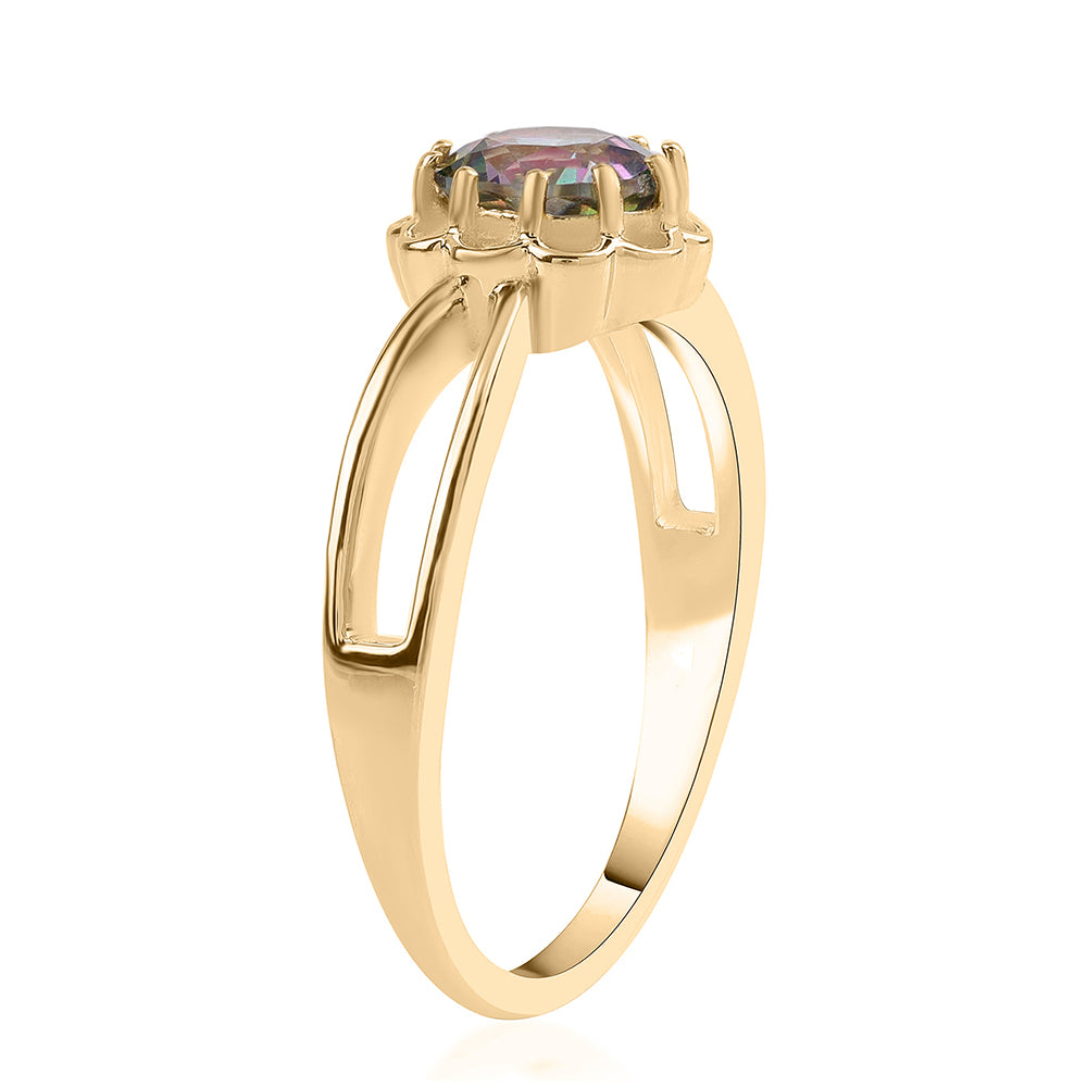 Inel din Argint 925 Placat cu Aur ( 3.02 grame ) cu Topaz Mistic 1.54 Carate 2 