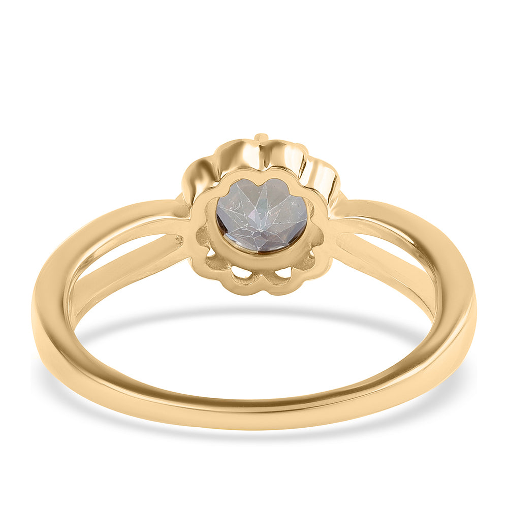 Inel din Argint 925 Placat cu Aur ( 3.02 grame ) cu Topaz Mistic 1.54 Carate 3 