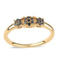 Inel din Argint 925 Placat cu Aur ( 1.91 grame ) cu Diamant Negru 0.25 Carate
