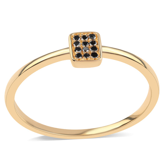 Inel din Argint 925 Placat cu Aur ( 1.33 grame ) cu Diamant Negru 0.06 Carate