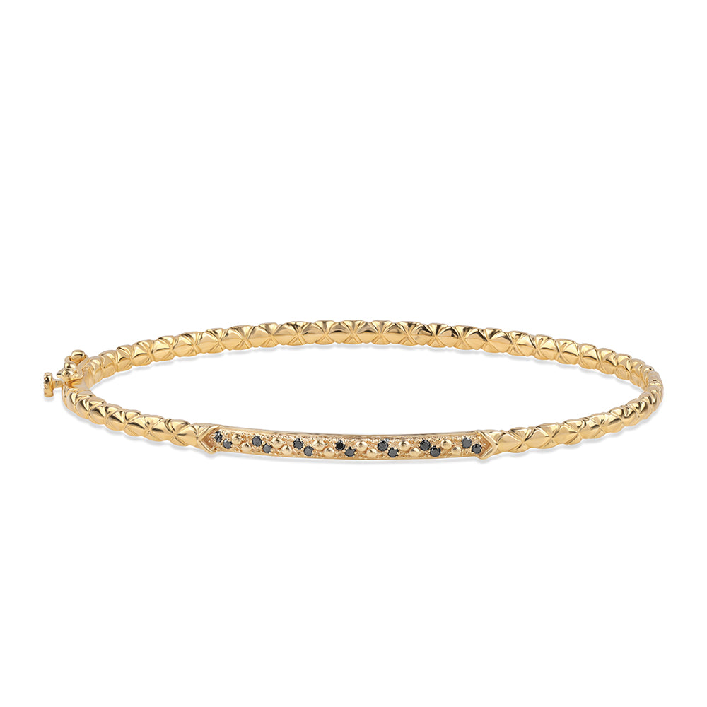 Brățară din Argint 925 Placat cu Aur ( 8.53 grame ) cu Diamant Negru 0.14 Carate