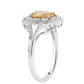 Inel din Argint 925 ( 2.93 grame ) cu Citrin Brazilian Clasa "AA" și Topaz Alb 3.18 Carate