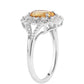 Inel din Argint 925 ( 2.93 grame ) cu Citrin Brazilian Clasa "AA" și Topaz Alb 3.18 Carate