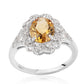 Inel din Argint 925 ( 2.93 grame ) cu Citrin Brazilian Clasa "AA" și Topaz Alb 3.18 Carate