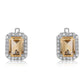 Cercei din Argint 925 ( 3.01 grame ) cu Citrin Brazilian Clasa "AA" și Topaz Alb 3.74 Carate