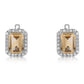 Cercei din Argint 925 ( 3.01 grame ) cu Citrin Brazilian Clasa "AA" și Topaz Alb 3.74 Carate